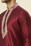 Buy Arihant Rai Sinha Wine Polyester, Silk Embroidery Tulip Kurta Set Online at Aza Fashions Buy_Arihant Rai Sinha_Wine Polyester, Silk Embroidery Tulip Kurta Set _Online_at_Aza_Fashions