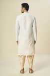 Shop_Arihant Rai Sinha_Cream Polyester, Silk Embroidery Jaali Kurta And Patiala Pant Set _at_Aza_Fashions