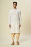 Arihant Rai Sinha_Cream Polyester, Silk Embroidery Jaali Kurta And Patiala Pant Set _at_Aza_Fashions