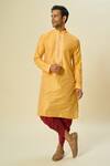 Buy_Arihant Rai Sinha_Yellow Polyester, Silk Embroidery Flora Vine Kurta And Patiala Pant 