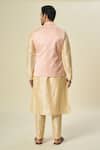 Shop_Arihant Rai Sinha_Pink Brocade, Silk Embroidery Floral Jaal Bundi Kurta Set _at_Aza_Fashions