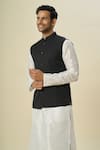 Buy_Samyukta Singhania_Black Silk Solid Bundi Kurta Set _Online_at_Aza_Fashions