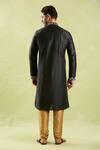 Shop_Arihant Rai Sinha_Black Polyester, , Chanderi Embroidery Leaf Kurta Set _at_Aza_Fashions