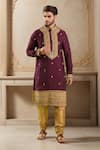 Buy Arihant Rai Sinha Wine Polyester, Silk, Chanderi Embroidery Dori Kurta Set at Aza Fashions Buy_Arihant Rai Sinha_Wine Polyester, Silk, Chanderi Embroidery Dori Kurta Set _at_Aza_Fashions