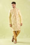Buy_Arihant Rai Sinha_Beige Silk, Chanderi Embroidery Floral Bloom Kurta Set _Online_at_Aza_Fashions