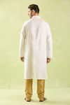 Shop_Arihant Rai Sinha_Off White Linen, Cotton Embroidery Floral Applique Kurta Set _at_Aza_Fashions