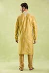 Shop_Arihant Rai Sinha_Gold Silk, Polyester Embroidery Floral Kurta Set _at_Aza_Fashions