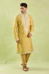 Buy_Arihant Rai Sinha_Gold Silk, Polyester Embroidery Floral Kurta Set 