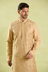 Shop_Arihant Rai Sinha_Beige Polyester Embroidery Floral Bloom Kurta And Patiala Pant _Online_at_Aza_Fashions
