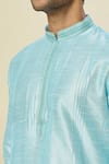 Buy_Arihant Rai Sinha_Blue Silk Embroidery Sky Stripe Kurta Set With Patiala Pant _Online_at_Aza_Fashions