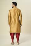 Shop_Arihant Rai Sinha_Gold Silk Embroidery Stripe Kurta And Patiala Pant _at_Aza_Fashions