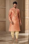 Buy_Arihant Rai Sinha_Pink Polyester, Silk Embroidery Floral Kurta And Patiala Pant Set _at_Aza_Fashions