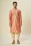 Buy_Arihant Rai Sinha_Pink Polyester, Silk Embroidery Floral Kurta And Patiala Pant Set _Online_at_Aza_Fashions
