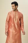 Arihant Rai Sinha_Pink Polyester, Silk Embroidery Floral Kurta And Patiala Pant Set _at_Aza_Fashions