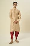 Buy_Arihant Rai Sinha_Beige Polyester, Silk Embroidery Floral Paisley Kurta Set _Online_at_Aza_Fashions