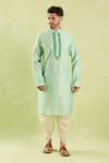 Buy_Samyukta Singhania_Green Kurta Poly Silk Placement Embroidery Floral And Patiala Pant Set _Online_at_Aza_Fashions