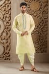 Buy_Arihant Rai Sinha_Beige Polyester, Silk Embroidery Floral Kurta Set With Patiala Pant _at_Aza_Fashions