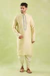 Arihant Rai Sinha_Beige Polyester, Silk Embroidery Floral Kurta Set With Patiala Pant _at_Aza_Fashions