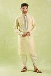 Buy_Arihant Rai Sinha_Beige Polyester, Silk Embroidery Floral Kurta Set With Patiala Pant 