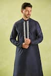 Buy_Arihant Rai Sinha_Blue Polyester, Silk Embroidery Navy Kurta And Patiala Pant Set _Online_at_Aza_Fashions