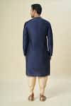 Shop_Arihant Rai Sinha_Blue Polyester, Silk Embroidery Floral Navy Kurta Set _at_Aza_Fashions