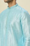 Buy_Arihant Rai Sinha_Sky Blue Silk Pintuck Pattern Kurta Set _Online_at_Aza_Fashions