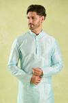 Buy_Arihant Rai Sinha_Sky Blue Silk Embroidery Tonal Placket Kurta Set _Online_at_Aza_Fashions