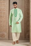 Buy_Arihant Rai Sinha_Green Polyester, Chanderi Embroidery Tonal Vine Kurta Set _at_Aza_Fashions
