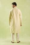 Shop_Samyukta Singhania_Beige Kurta Poly Silk Embroidered Thread Contrast Set _at_Aza_Fashions