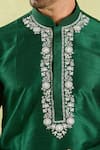 Buy_Arihant Rai Sinha_Green Silk Embroidery Placket Kurta Set _Online_at_Aza_Fashions
