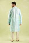 Shop_Arihant Rai Sinha_Sky Blue Silk Embroidery Floral Vine Kurta Set _at_Aza_Fashions