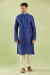Buy Arihant Rai Sinha Blue Polyester, Chanderi Silk Embroidery Threadwork Swirl Placket Kurta Set Online at Aza Fashions Buy_Arihant Rai Sinha_Blue Polyester, Chanderi Silk Embroidery Threadwork Swirl Placket Kurta Set _Online_at_Aza_Fashions