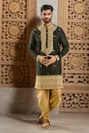 Buy_Samyukta Singhania_Black Polyester Silk Embroidery Dori Kurta Set _at_Aza_Fashions