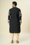 Shop_Samyukta Singhania_Black Polyester Embroidery Floral Thread Kurta Set _at_Aza_Fashions