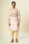 Buy_Arihant Rai Sinha_Pink Polyester, Silk Embroidery Thread Kurta Set _Online_at_Aza_Fashions