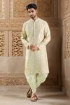Buy_Samyukta Singhania_Beige Polyester, Silk Mirrors, Embroidery Work Kurta And Patiala Pant Set _at_Aza_Fashions