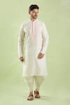 Arihant Rai Sinha Off White Polyester, Silk Diamonds Dori Embroidered Kurta Set at Aza Fashions Arihant Rai Sinha_Off White Polyester, Silk Diamonds Dori Embroidered Kurta Set _at_Aza_Fashions