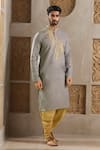 Buy Arihant Rai Sinha Gray Linen, Cotton Embroidery Leaf Vine Kurta And Patiala Pant at Aza Fashions Buy_Arihant Rai Sinha_Gray Linen, Cotton Embroidery Leaf Vine Kurta And Patiala Pant _at_Aza_Fashions