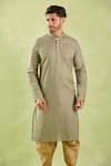 Buy Arihant Rai Sinha Gray Linen, Cotton Embroidery Paisley Kurta And Patiala Pant Buy_Arihant Rai Sinha_Gray Linen, Cotton Embroidery Paisley Kurta And Patiala Pant