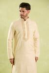 Arihant Rai Sinha Beige Linen, Cotton Embroidery Flower Kurta And Patiala Pant at Aza Fashions Arihant Rai Sinha_Beige Linen, Cotton Embroidery Flower Kurta And Patiala Pant _at_Aza_Fashions