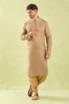 Buy_Samyukta Singhania_Brown Kurta Pure Linen Embroidery Resham Set With Patiala Pant _Online_at_Aza_Fashions