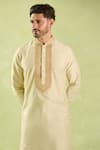Arihant Rai Sinha_Beige Silk Embroidery Geometric Kurta Set _Online_at_Aza_Fashions