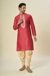 Buy_Samyukta Singhania_Pink Polyester Diamonds Dori Work Embroidered Kurta Set _Online_at_Aza_Fashions