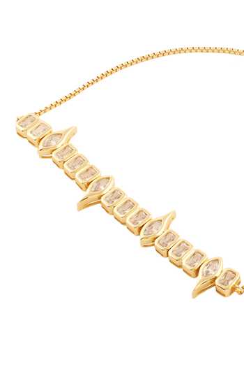 Shop_Isharya_Gold Plated Crystals Stone Studded Tennis Bracelet _Online_at_Aza_Fashions