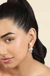 Buy_Isharya_Gold Plated Crystals, Cut Work, Stones Cubic Zirconia Embellished Studs _at_Aza_Fashions