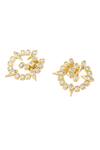 Buy_Isharya_Gold Plated Crystals, Cut Work Embellished Hoops_Online_at_Aza_Fashions