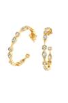 Shop_Isharya_Gold Plated Crystals Embellished Hoops_at_Aza_Fashions