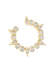 Isharya_Gold Plated Crystals, Cut Work, Stones Embellished Spiral Stud Earrings _Online_at_Aza_Fashions