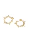 Shop_Isharya_Gold Plated Crystals, Cut Work, Stones Embellished Spiral Stud Earrings _Online_at_Aza_Fashions