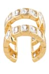 Buy_Isharya_Gold Plated Crystals, Stones Cubic Zirconia Embellished Ring _Online_at_Aza_Fashions